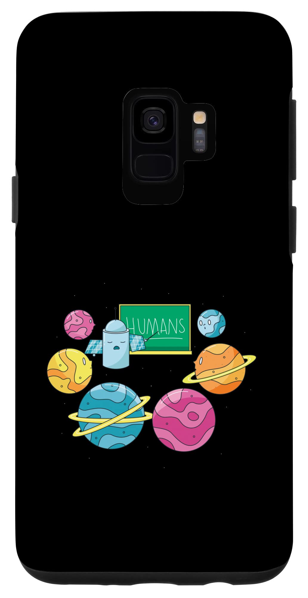 Galaxy S9 Phone Case - Funny Humans & Planets Design - Perfect for School, Learning & Everyday Use
