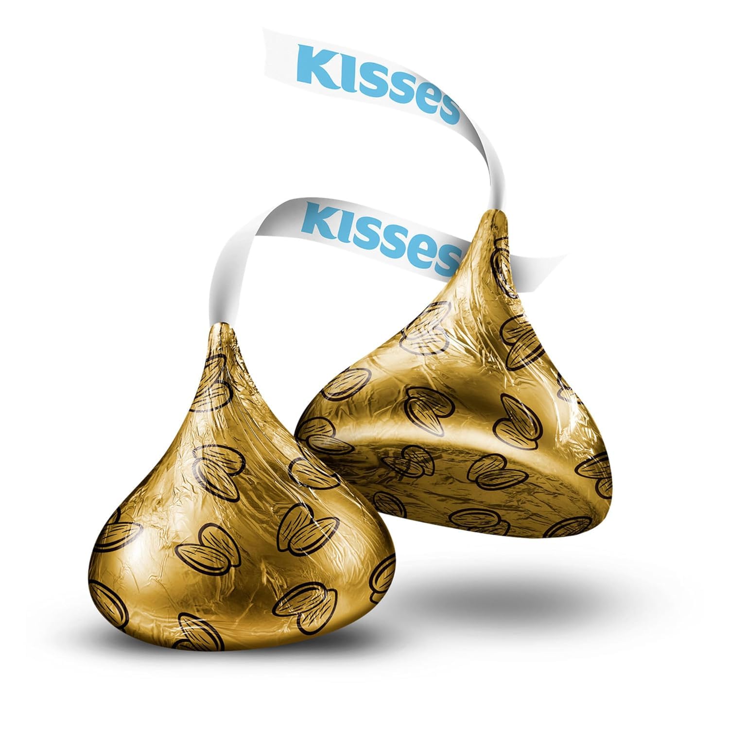 Delicious Milk Chocolate Kisses with Almonds - Individually Wrapped in Gold Foil, Gluten Free Candy (7.6 oz Bag) - Perfect for Gifts, Parties & Sweet Treats