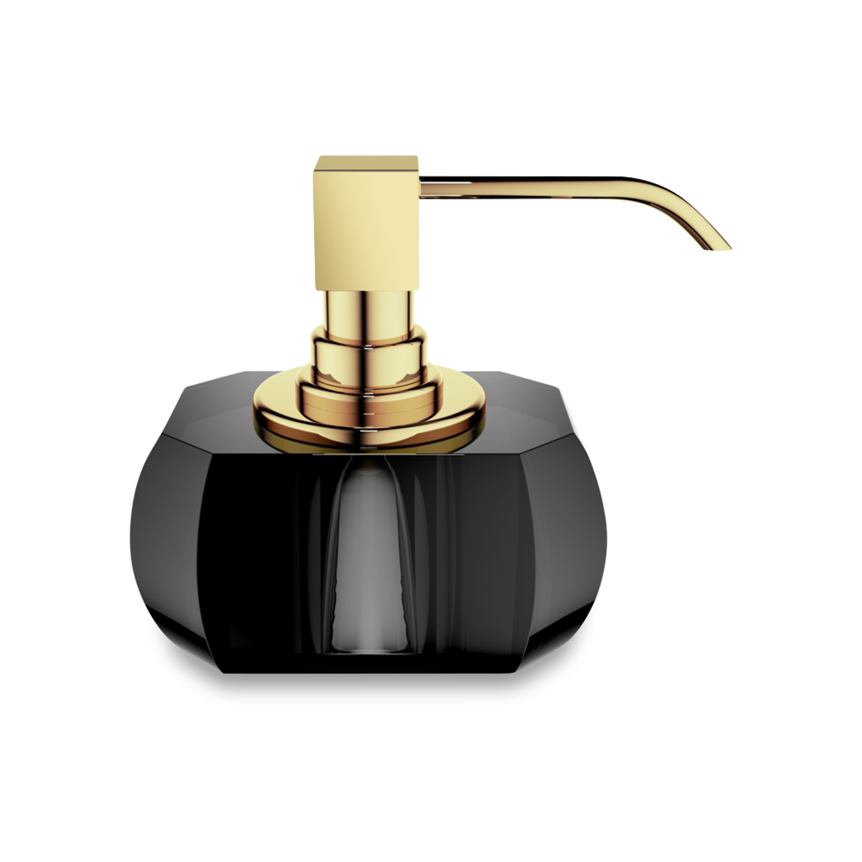 Premium Crystal Soap Dispenser for Bathroom & Kitchen - Elegant Glass Liquid Hand Soap Pump with Chrome Finish - Perfect for Modern Home, Spa, and Luxury Hotel Decor