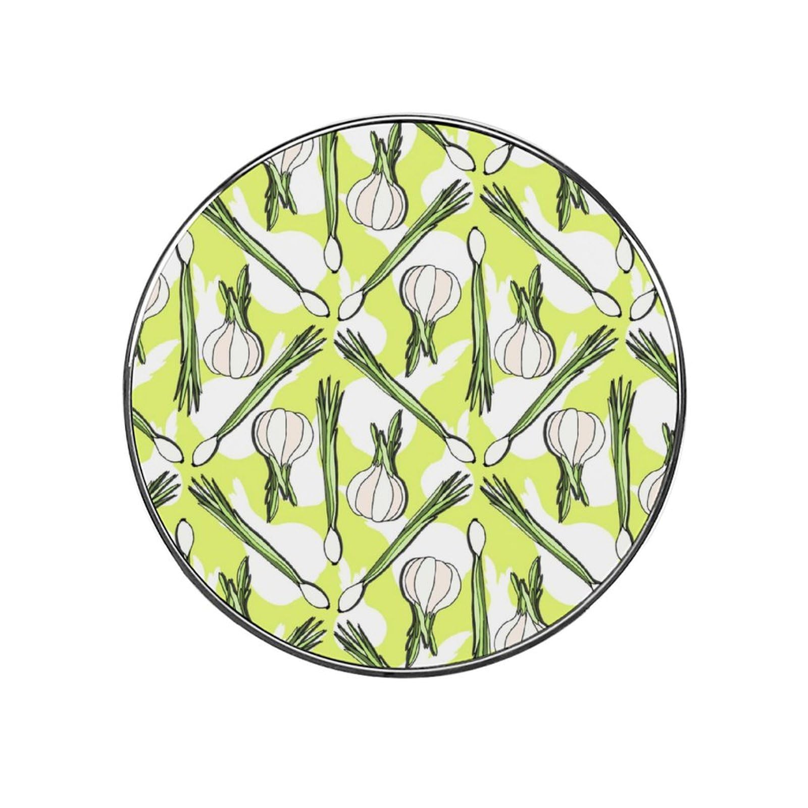 Vegan Scallion & Garlic Stainless Steel Fridge Magnet - Strong Adhesive Refrigerator Sticker for Kitchen Cabinets, Whiteboards, Office & Home Decor - Perfect for Organizing Recipes, Notes & Photos