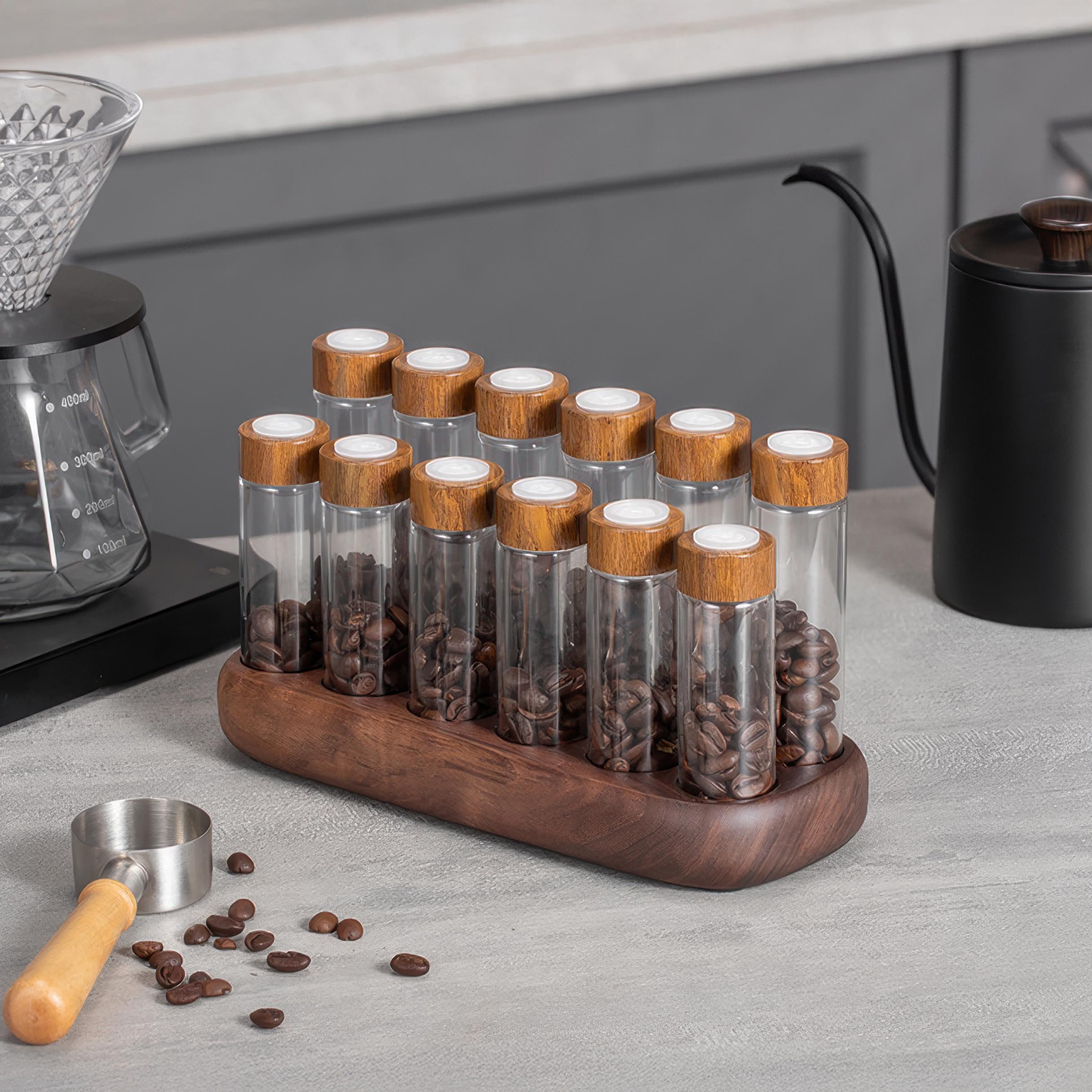 Premium Barista Coffee Bean Storage Tubes - Airtight Canister Set for Fresh Coffee Beans Storage | Perfect for Home Baristas, Coffee Shops & Specialty Brewing