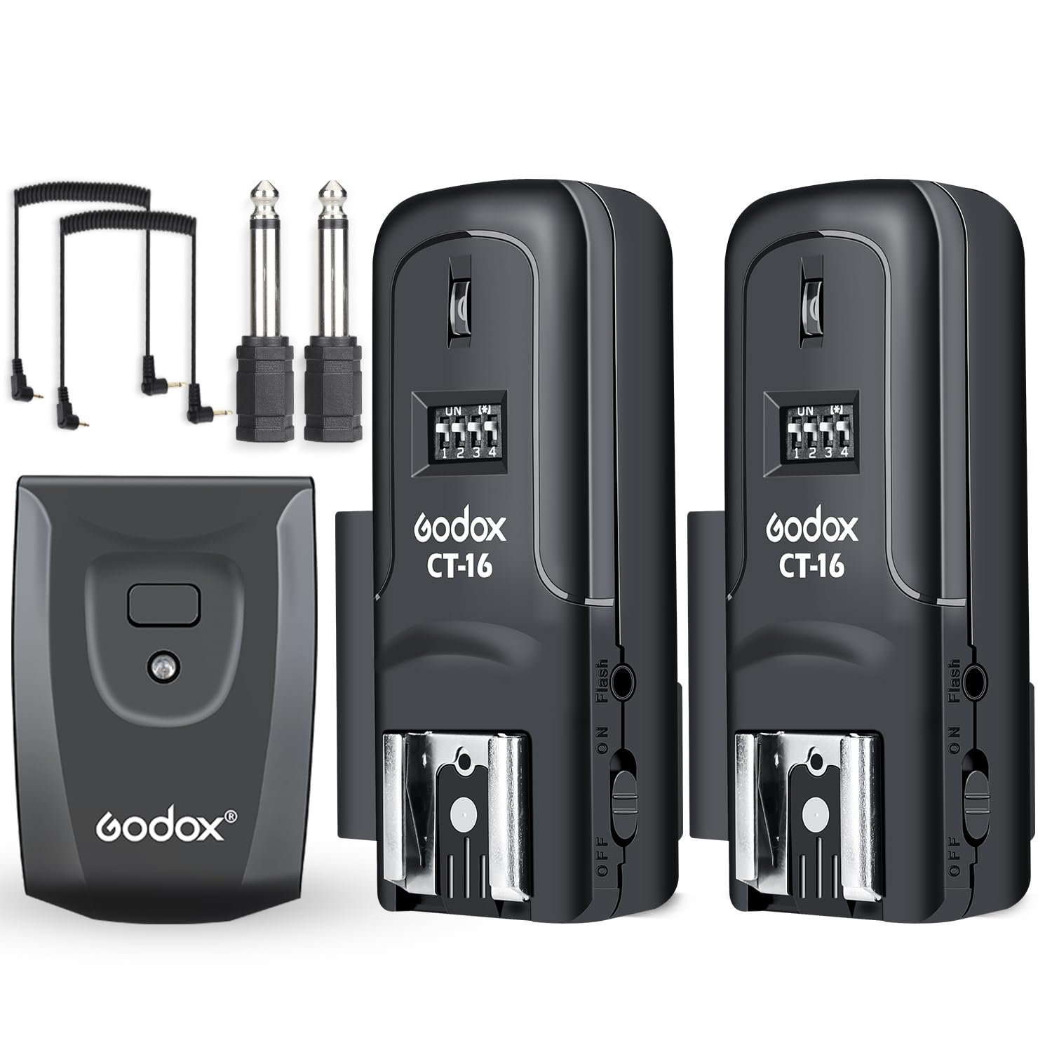 Godox CT-16 Wireless Flash Trigger Kit (1 Transmitter + 2 Receivers) for Canon Nikon Sony Pentax DSLR Cameras - Perfect for Studio Photography, Wedding & Event Shooting