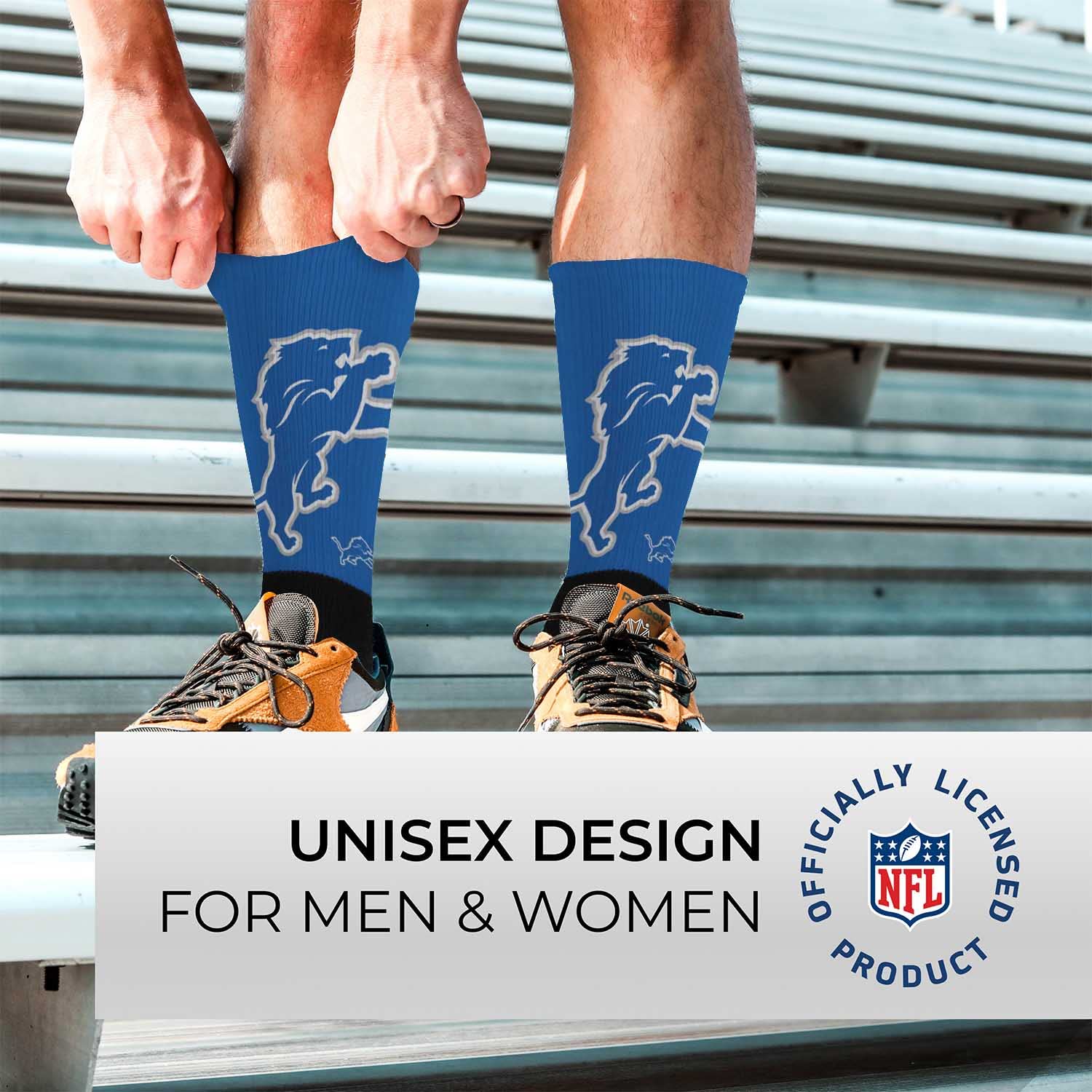 NFL Adult Curve Socks for Men - Machine Washable Football Socks for Warm & Cold Weather - Comfortable Game Day Apparel - Perfect for Football Games, Tailgating, and Sports Fan Gifts