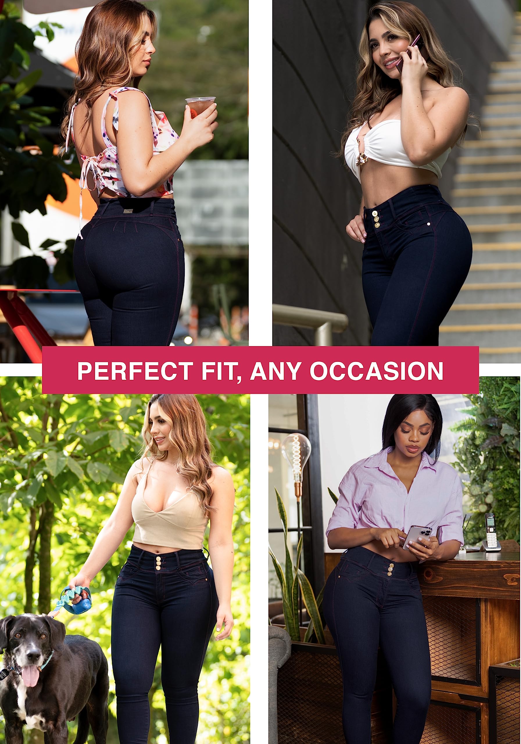 LT.ROSE Butt Lifting Jeans for Women | High Waisted Colombian Pants for Night Out