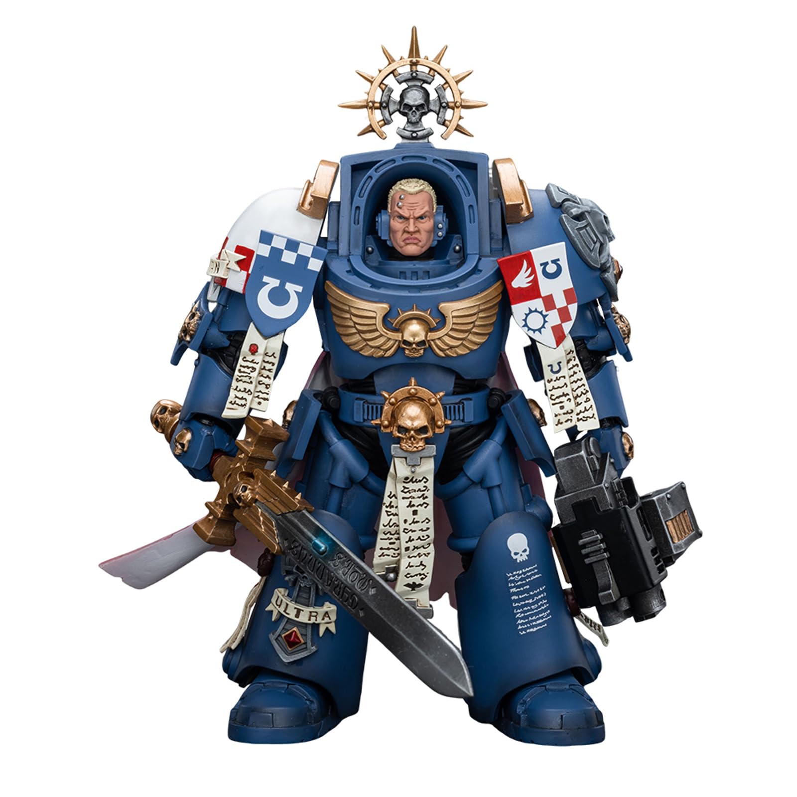 Pipigirl JoyToy Warhammer 40K Licensed 1:18 Scale Ultramarines Terminator Captain Severus Agemman Action Figure - 5.62 Inch Highly Detailed Collectible Model Kit for Tabletop Gaming & Display