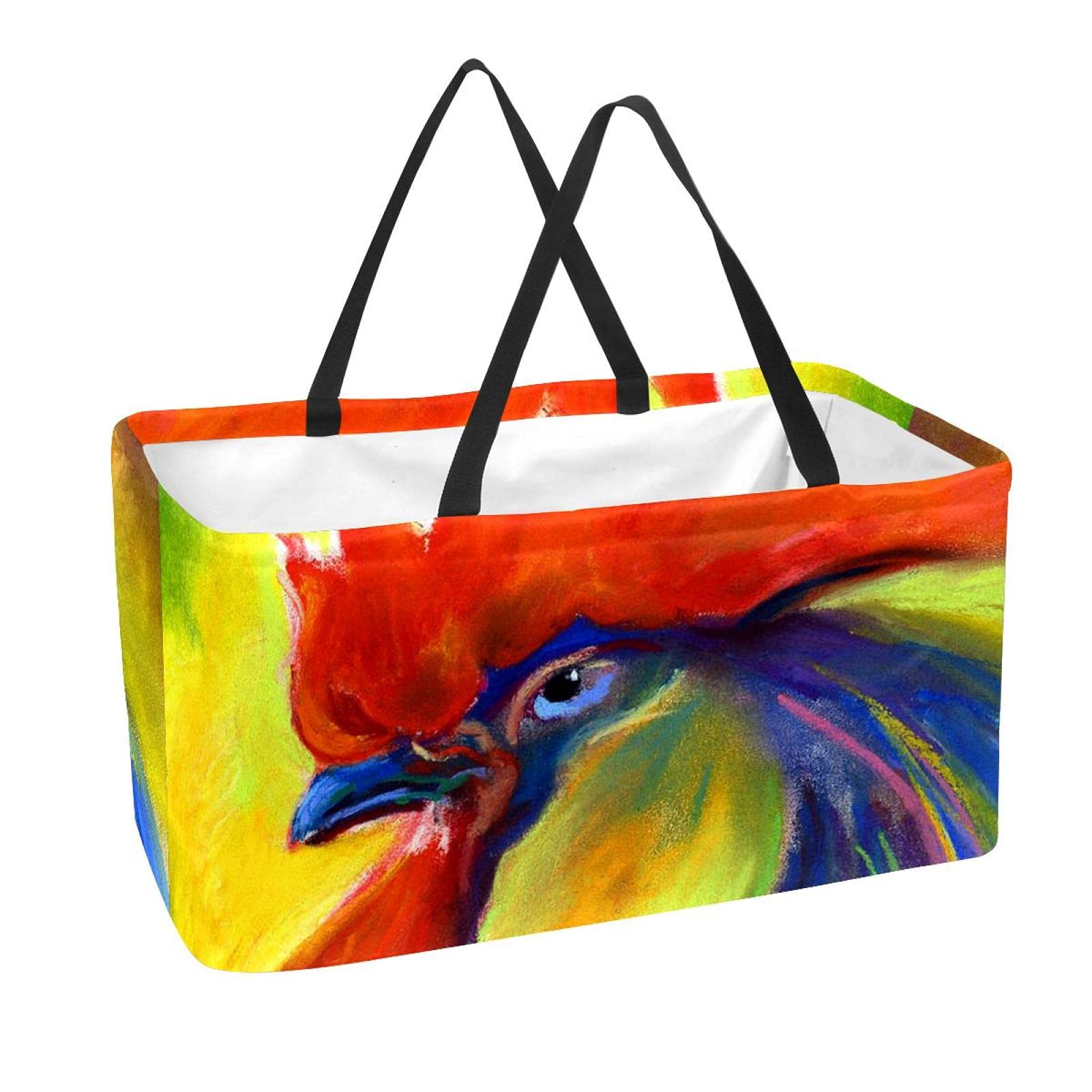 Eco-Friendly Reusable Grocery Bags - Foldable Storage Basket with Long Handle, Sailfish Jumping Design Tote for Shopping, Travel & Home Organization (Set of 3) | Perfect for Supermarket, Beach Trips & Pantry Storage