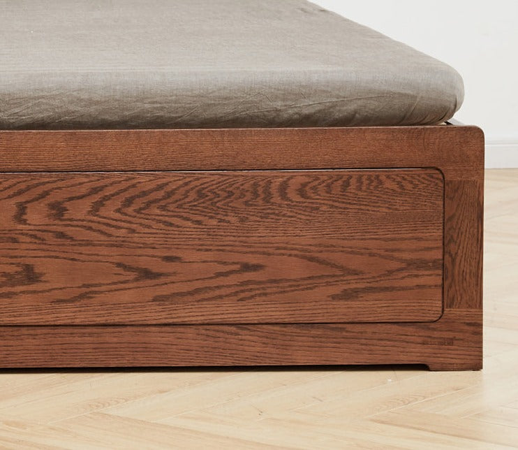 Solid Oak Wood Glow in The Dark Storage Box for Bedroom - Under Bed Organizer with Luminous Lid for Nighttime Visibility & Easy Access