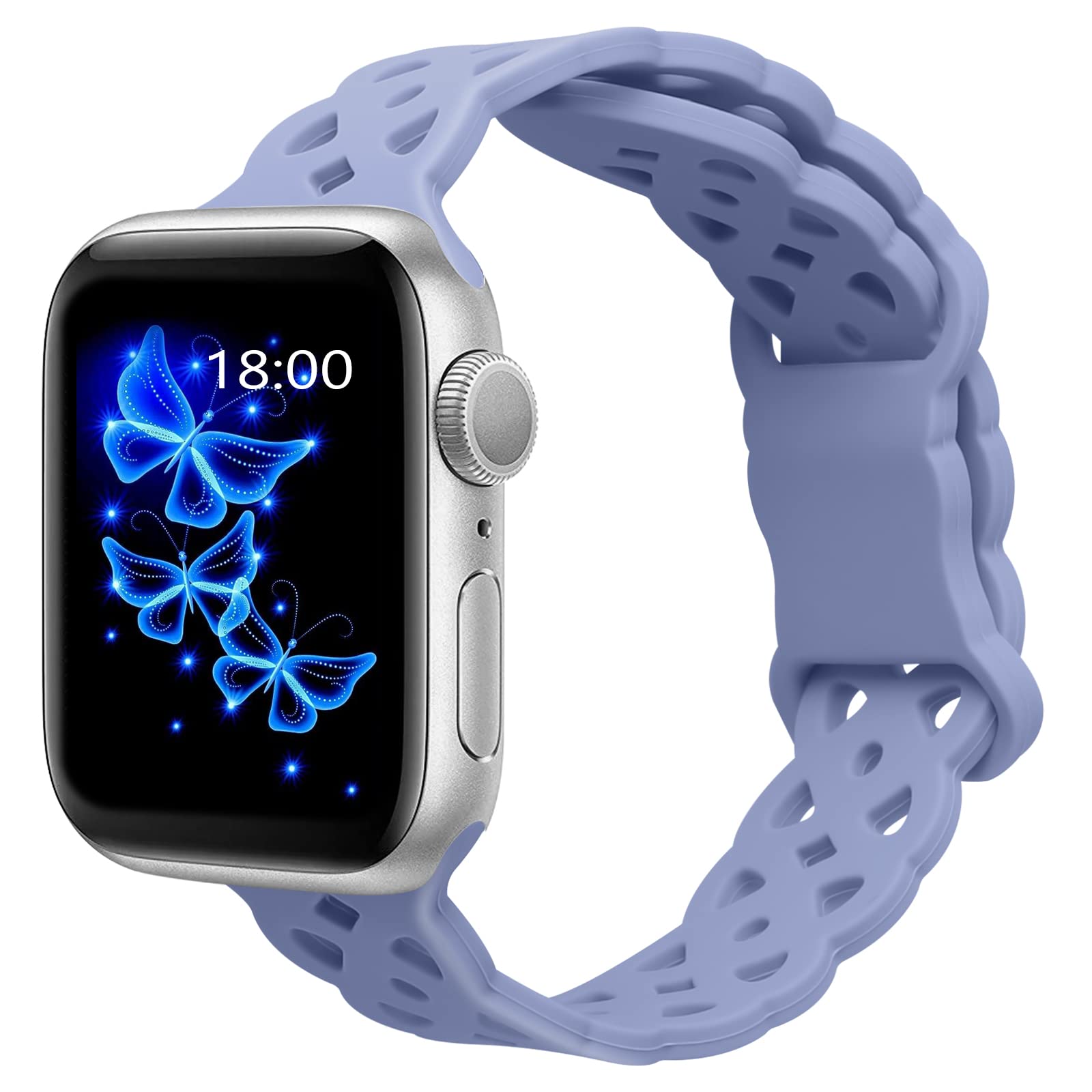 Breathable Soft Silicone Sport Band Compatible with Apple Watch 38mm 40mm 41mm - Replacement Strap for iWatch SE & Series 7/6/5/4/3/2/1 - Comfortable Durable Wristband for Women & Men - Perfect for Running, Gym & Everyday Wear