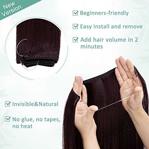 Premium Curly Synthetic Invisible Wire Hair Extensions - Seamless Clip-In Extensions for Volume & Length - Perfect for Parties, Weddings & Everyday Styling