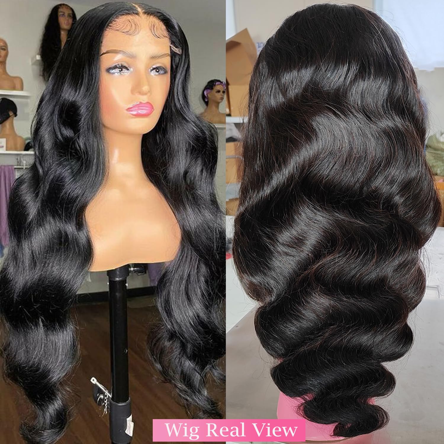 28 Inch 13x6 HD Lace Front Wigs Human Hair - 200% Density Glueless Pre-Plucked with Baby Hair | 100% Virgin Human Hair Lace Wig for Women | Perfect for Daily Wear, Cosplay & Special Occasions