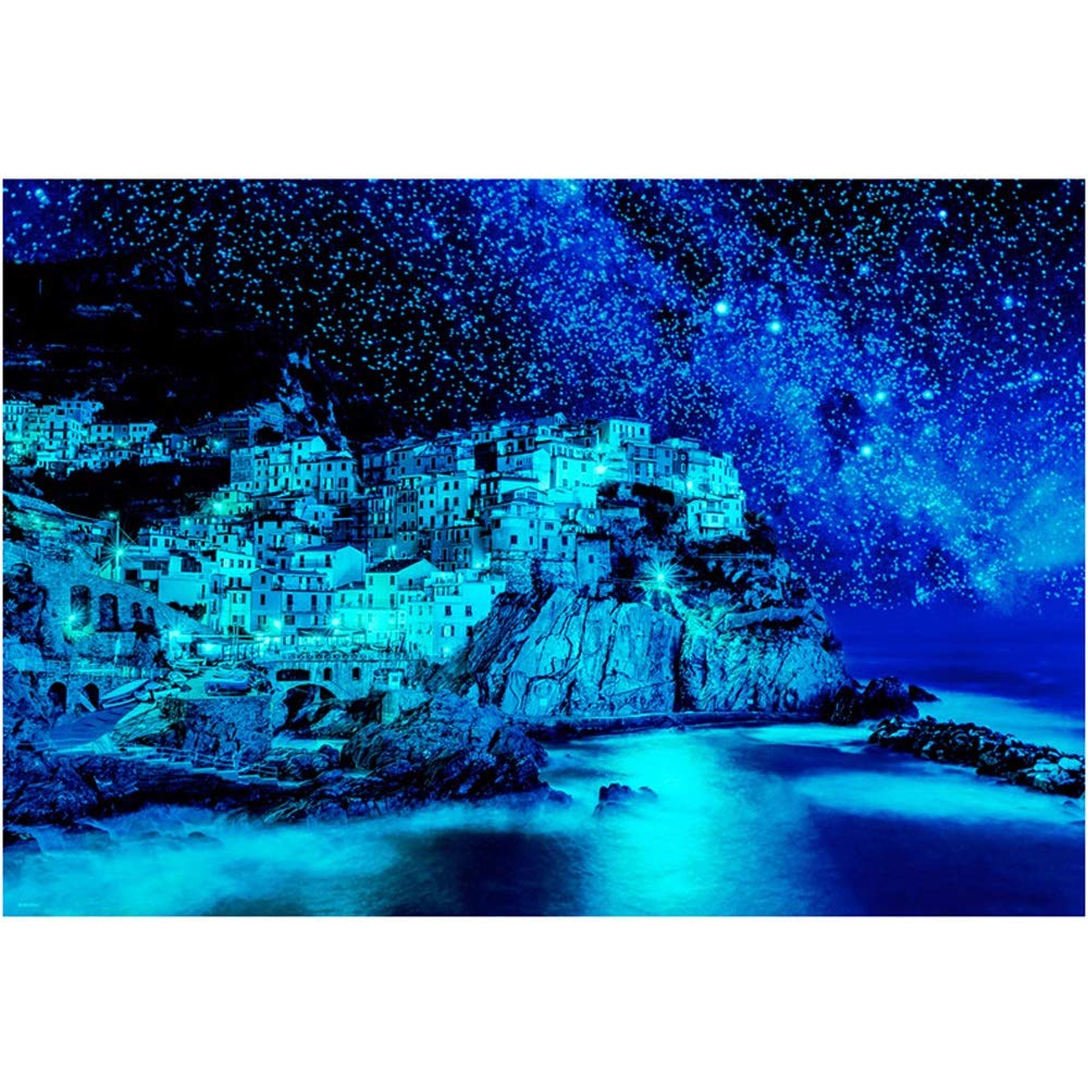 3D Luminous Fishing Village Wooden Jigsaw Puzzle - 1000 Pieces for Adults & Kids, Anime Cartoon Scenery, Stress Relief & Educational Toy, Creative Gift Idea for Home Decor & Family Game Night