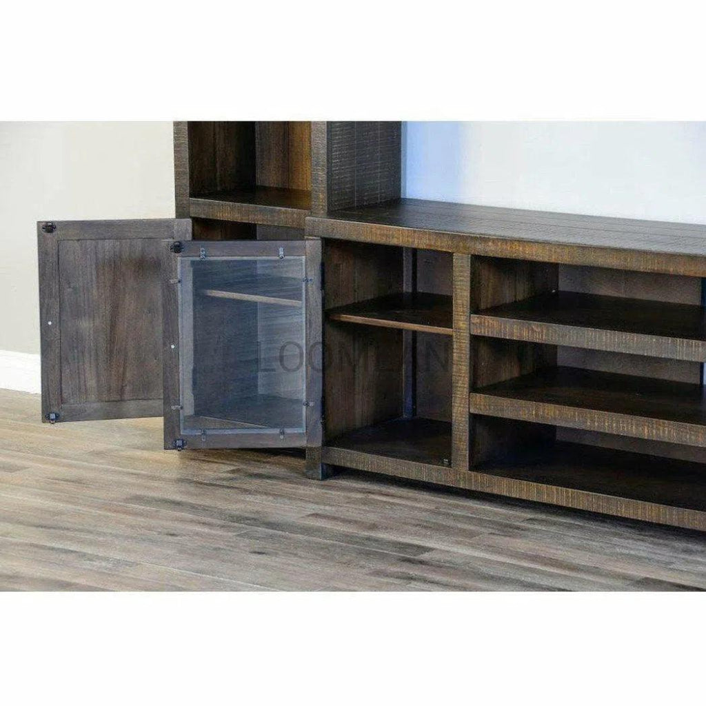 72 Inch TV Stand with Glass Doors and Solid Wood Frame - Perfect for Living Room, Bedroom, and Home Theater Setup