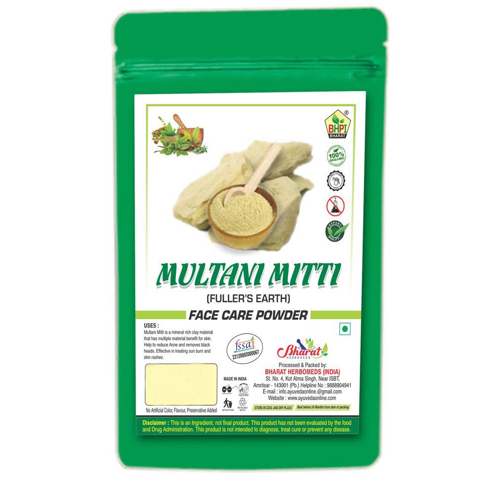 Bharat Multani Mitti Clay Powder for Face Pack | 500g Natural Skin Care & Detoxifying Facial Mask | Perfect for Acne, Blackheads & Glowing Skin