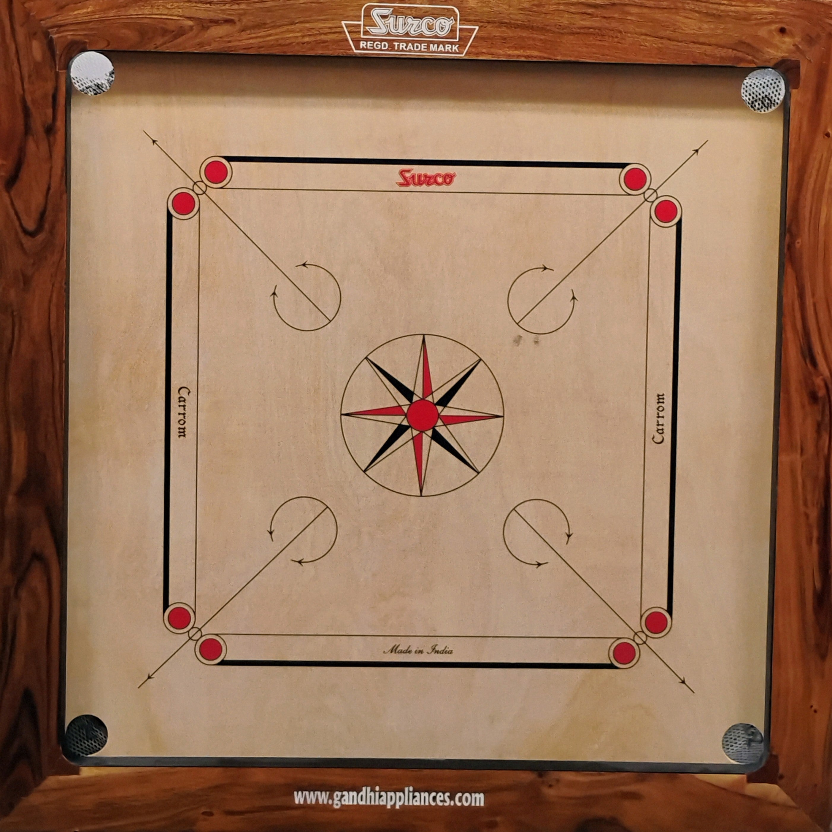 Premium 16mm Kikar Wood Carrom Board Set with Coins, Powder & Striker - Professional Tournament Size Surco Boss Game for Family Fun & Competitive Play - Perfect for Indoor Recreation, Parties & Game Nights