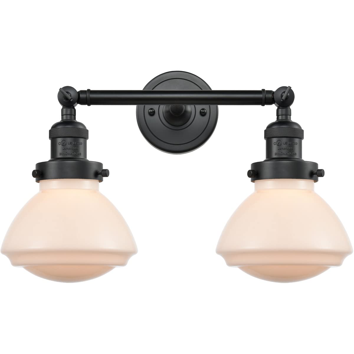 Innovations Lighting 208-BK-G321 Olean 2-Light Bathroom Vanity Light - Franklin Restoration Collection - Perfect for Modern Bathroom & Powder Room Decor