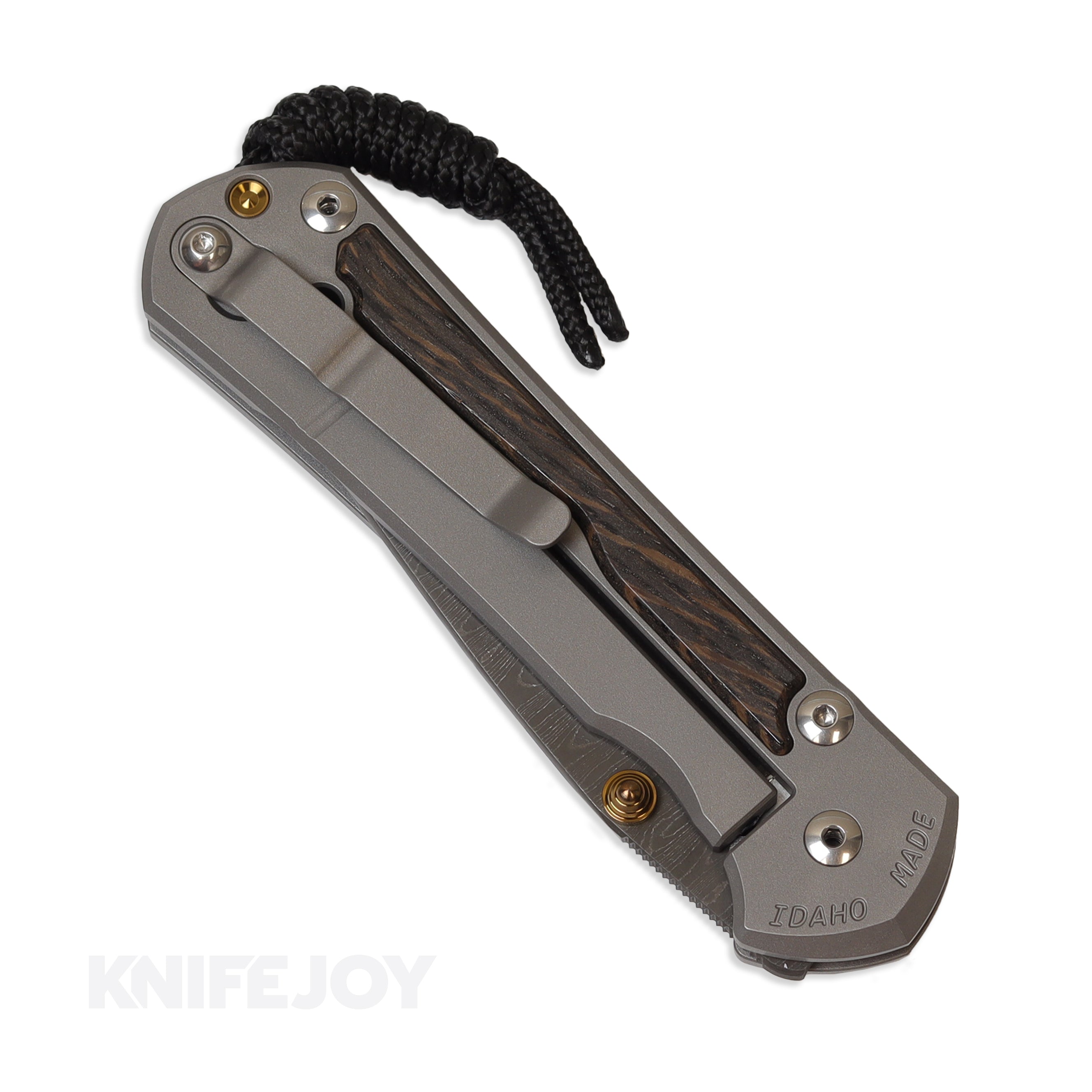Chris Reeve Knives Large Sebenza 31 - Damascus Steel Blade with Bog Oak Inlay & Gold Accents - Premium Folding Pocket Knife for Outdoor, Camping, EDC & Collectors