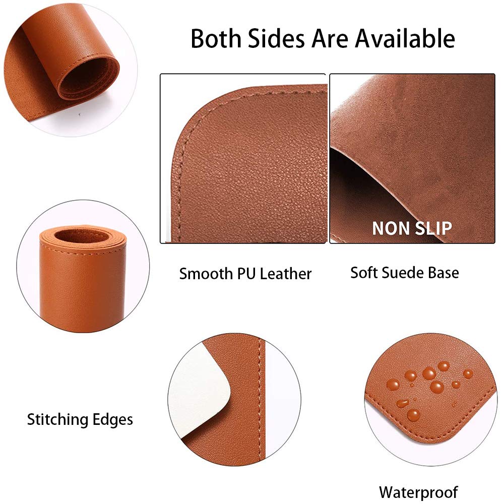 Premium PU Leather Desk Pad Protector 35.5