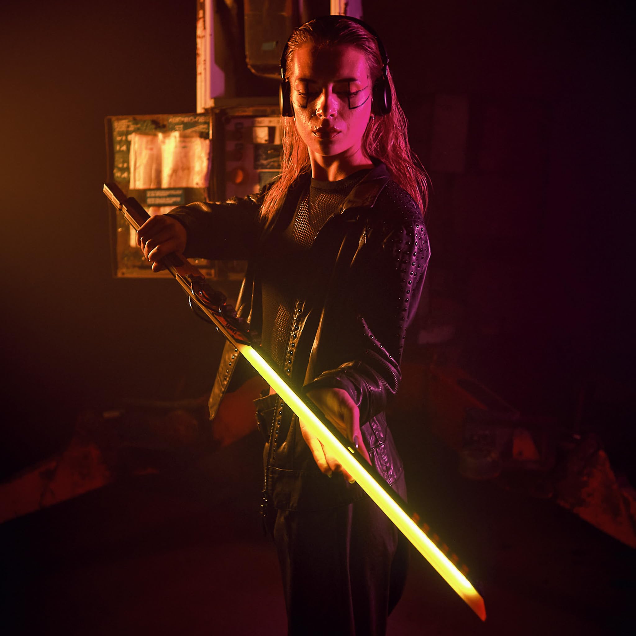 Kose LED Katana Sword - Cyberpunk 2077 Replica, Glowing Blue Blade for Cosplay, Halloween Costume, Anime Conventions & Collector's Display - Perfect Gift for Gamers & Anime Fans