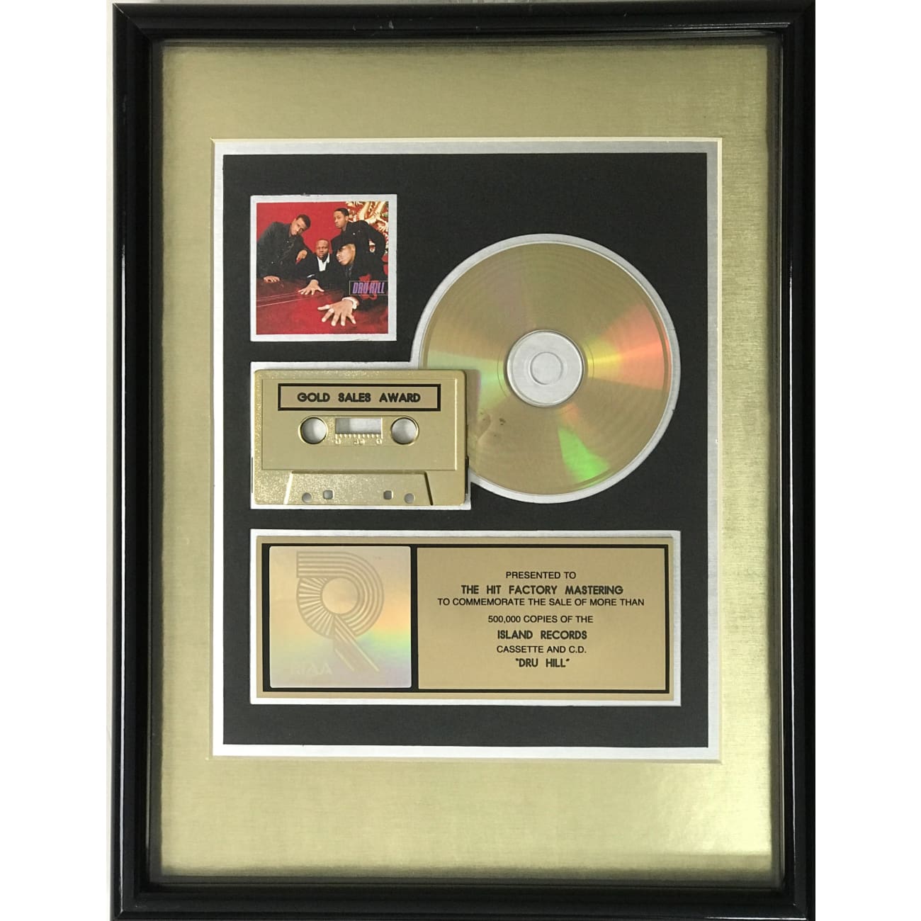 Dru Hill Debut RIAA Gold Album Award - Certified Music Collectible for Fans & Memorabilia Enthusiasts | Perfect for Display in Music Rooms, Fan Collections & Award Showcases