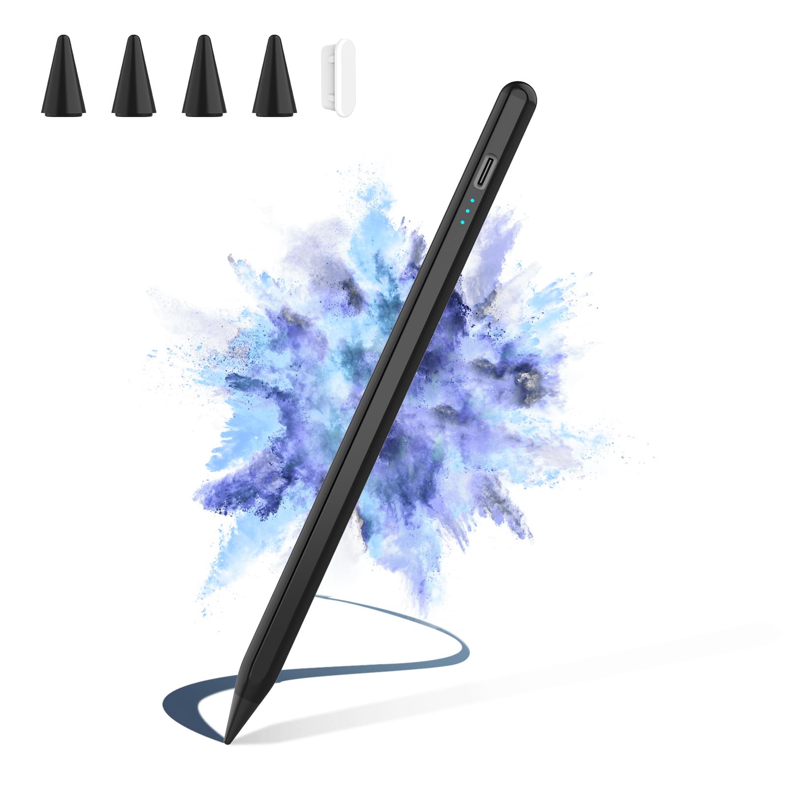 Premium Stylus Pen for iPad (2024-2018 Models) - Fast 30-Min Charge, Tilt Sensitivity, Palm Rejection & Magnetic Attachment - Compatible with iPad 10/9/8/7/6, iPad Air 3/4/5/11/M2, iPad Mini 5/6, iPad Pro 11/12.9/13-Inch M4 - Perfect for Drawing, Note-Taking & Digital Art