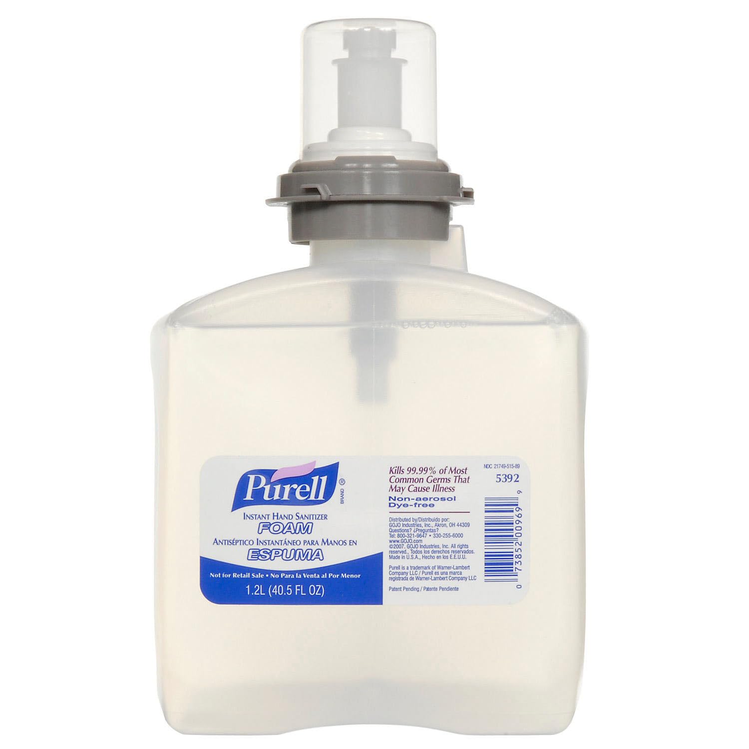 Purell 5392-02 Instant Hand Sanitizer Foam Refill, 2-Pack Bulk Case - Alcohol-Based Hand Cleaner for Office, School & Public Spaces