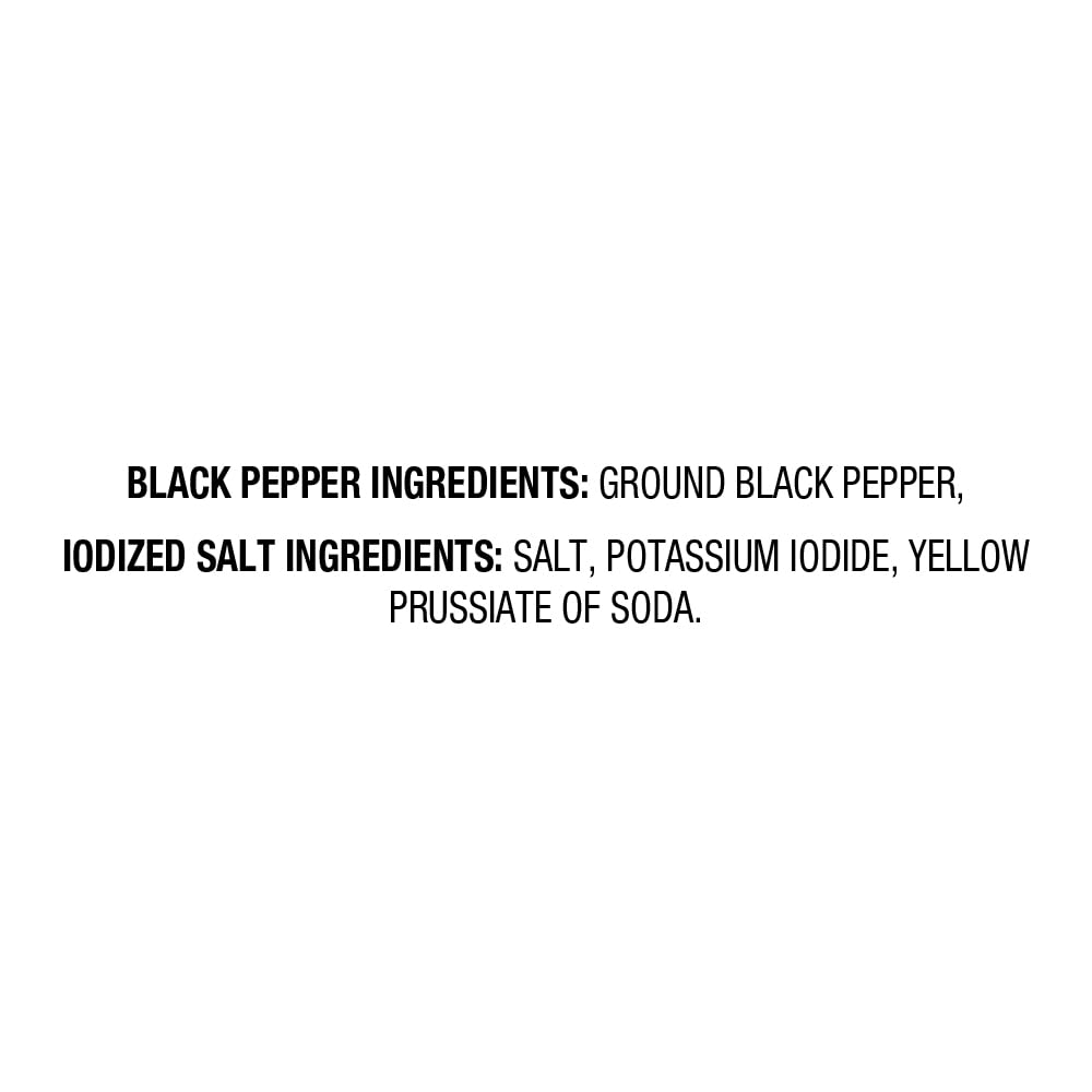 Premium Iodized Salt & Black Pepper Grinder Set - 4.25 Oz | Amazon Saver | Perfect for Cooking, Seasoning & Gourmet Meals