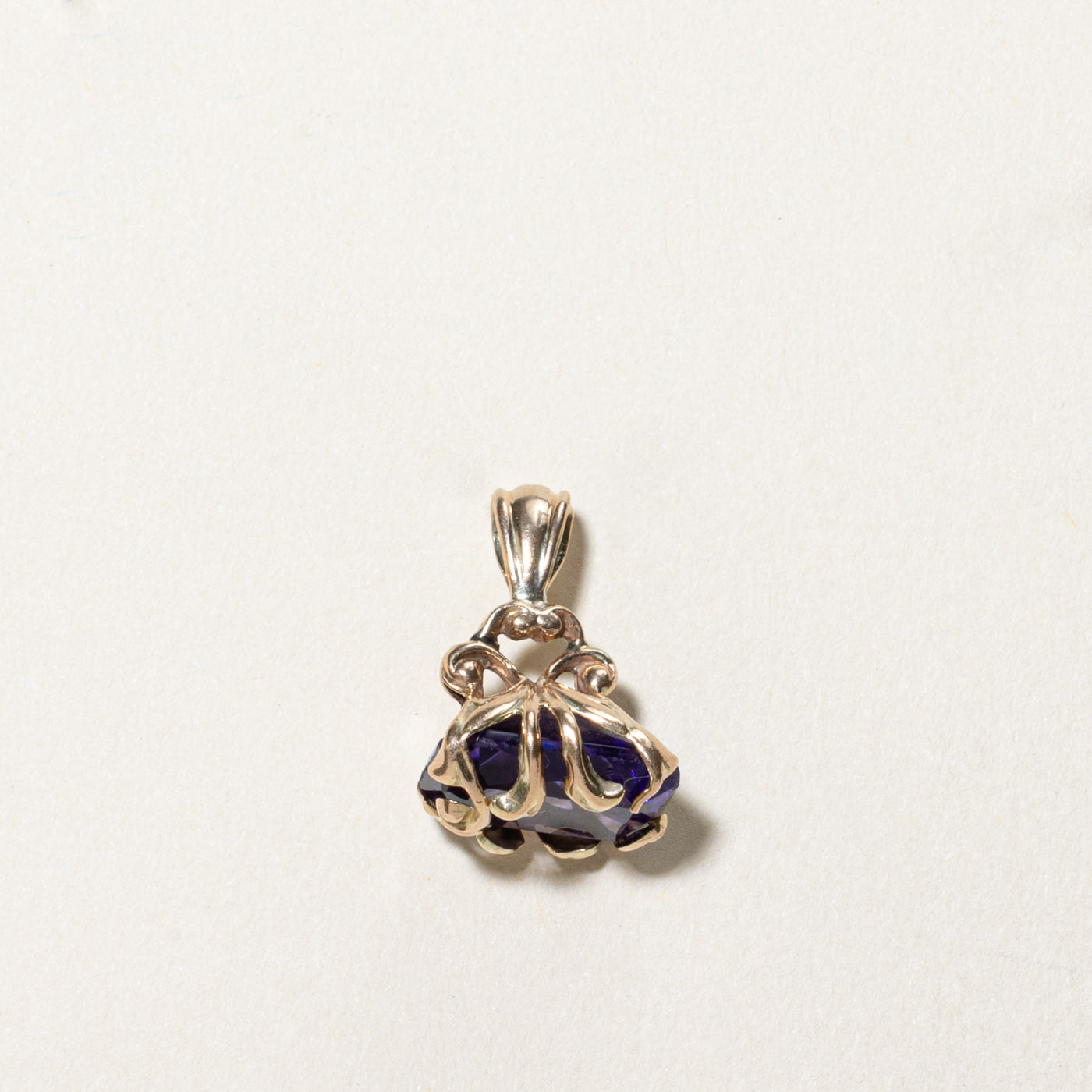 5.50ct Genuine Purple Glass Fob Pendant - Elegant Vintage Necklace Charm for Women, Gift Box Included | Perfect for Weddings, Parties & Special Occasions