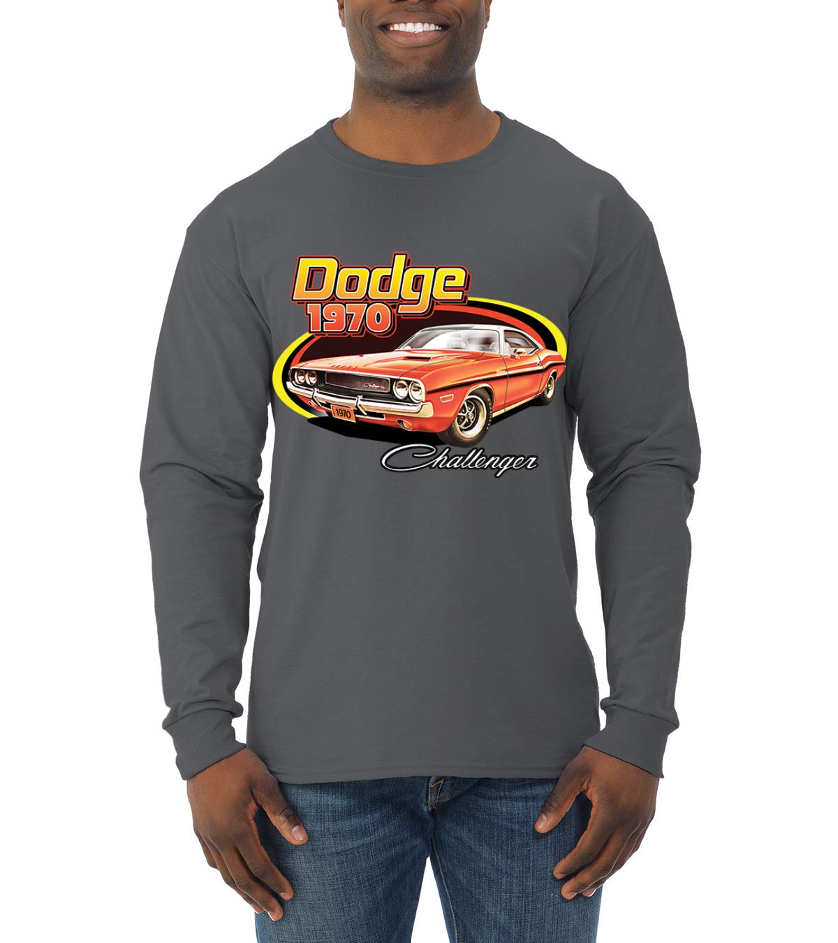 Vintage 1970 Dodge Charger Muscle Car Racing T-Shirt for Men - Long Sleeve Retro Automotive Tee - Perfect for Car Shows, Racing Events & Casual Wear