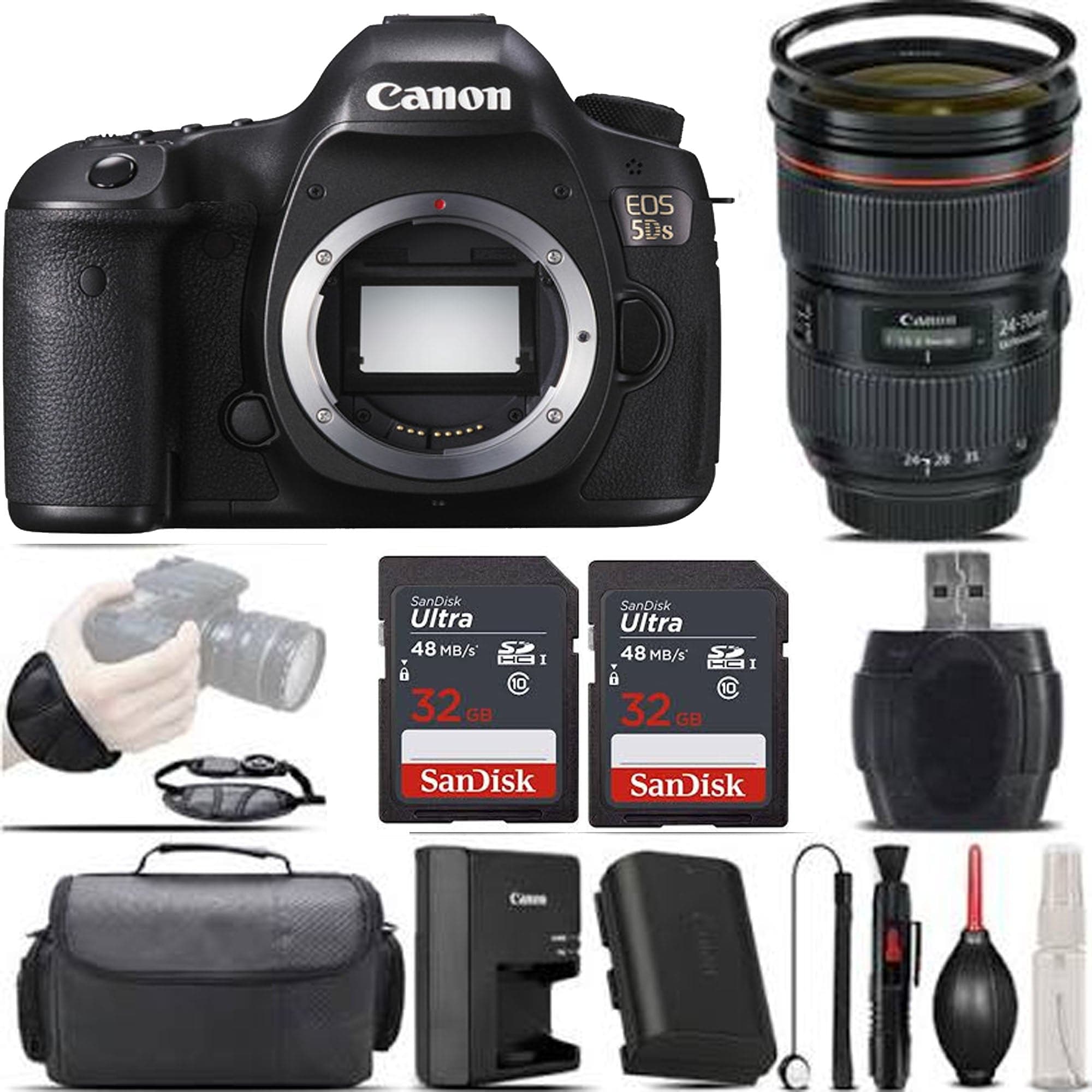 Canon EOS 5DS Full Frame DSLR Camera 50.6MP with EF 24-70mm f/2.8L II USM Lens Bundle - Professional Photography, Portrait & Landscape Shooting