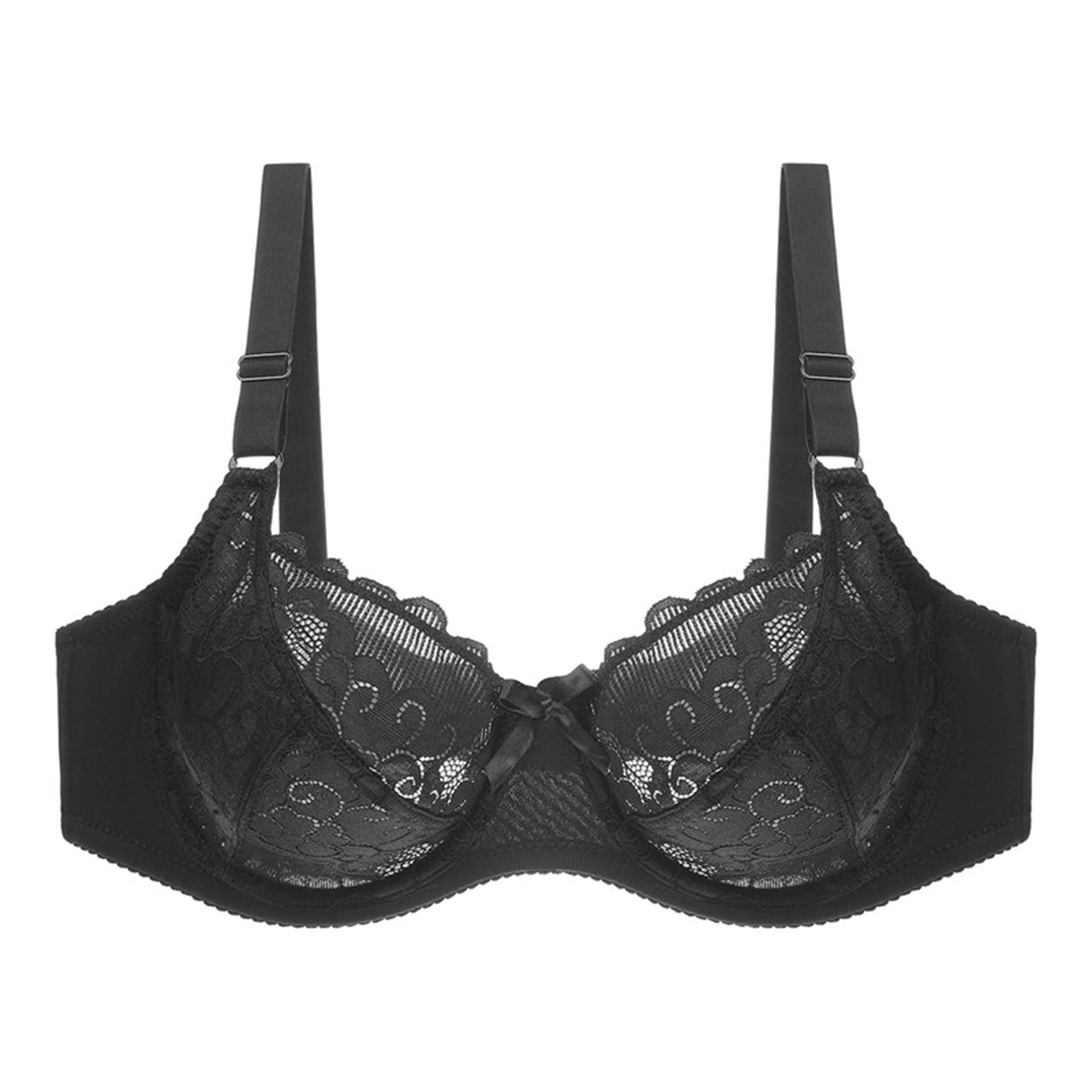Wireless Yoga Bra for Women - Nylon Solid Color Front Closure Lace Plus Size Bras - Perfect for Yoga, Gym & Everyday Comfort