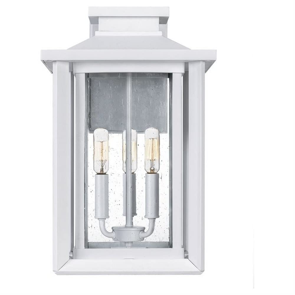 17 Inch Outdoor Wall Lantern - Coastal Style Wet Location Approved - White Lustre Finish - Transitional Design - Perfect for Porch, Patio & Garden Lighting - Model 71-Bel-4423723