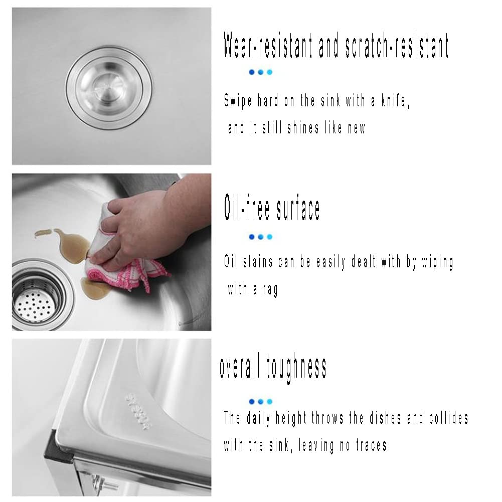 Stainless Steel Double Bowl Utility Sink with Stand, Faucet & Drain - 75x40x75cm Freestanding Kitchen Sink for Bar, Restaurant, Outdoor & Home Use - Silver-B Color