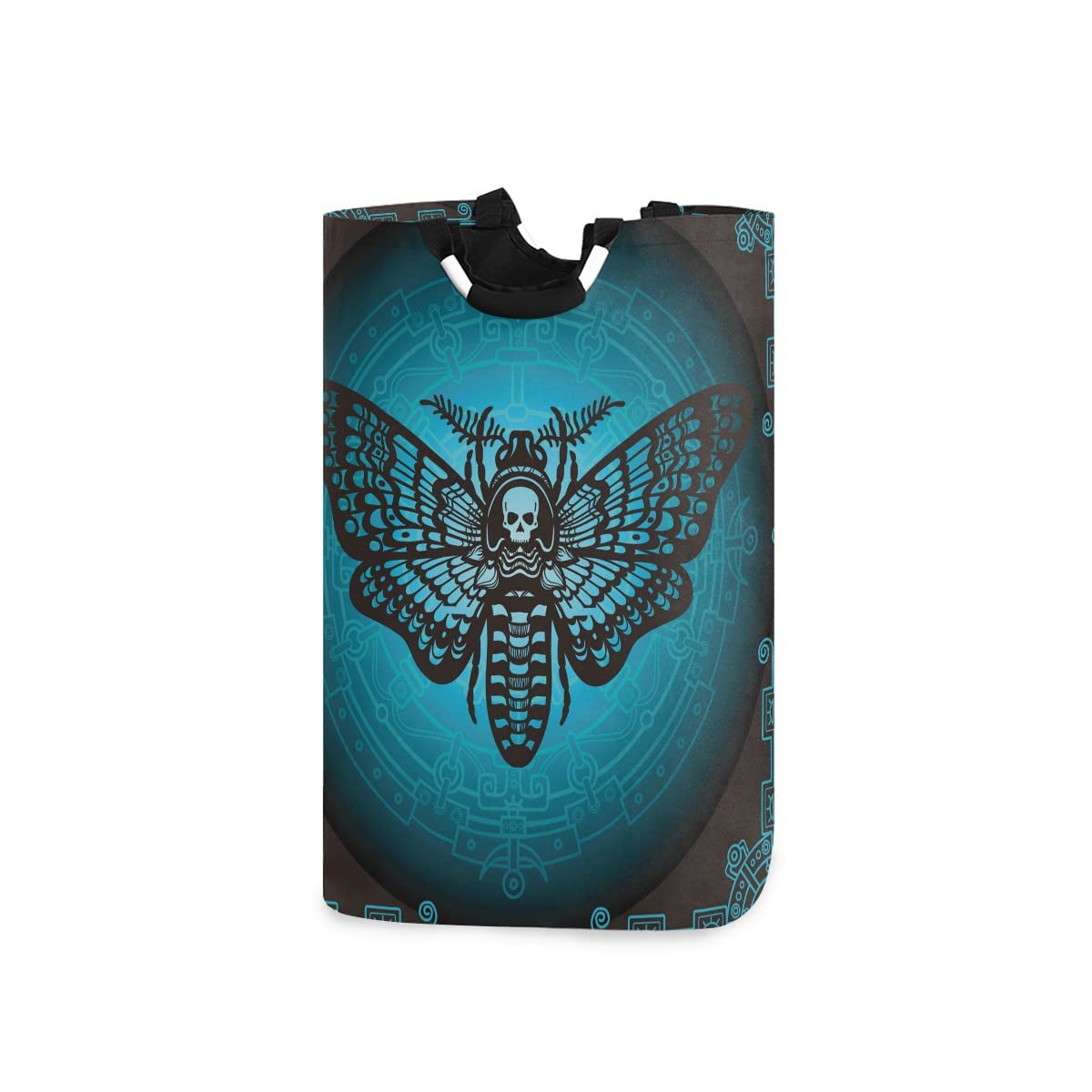 Foldable Collapsible Laundry Basket with Handles - Skull Butterfly Design Laundry Hamper for Bathroom Organization & Storage | Perfect for Laundry Room Decor, Dormitory Use & Travel Essentials