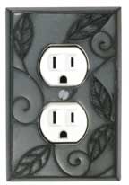 All Fired Up Metallic Leaves Plug Receptacle Cover - Decorative Outlet Cover for Home & Office Safety - Perfect for Living Room, Bedroom, and Nursery Decor