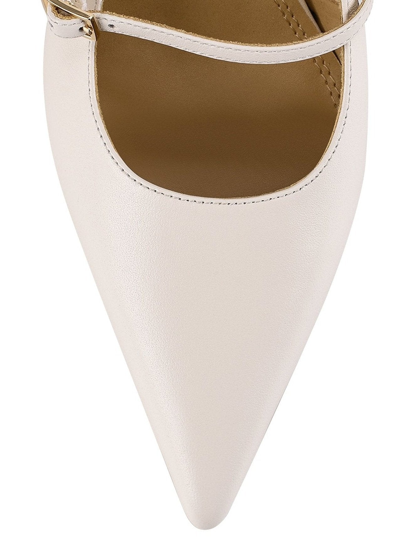York Slingback Heel - Women's Chalk Leather Chunky Block Heels for Work, Party & Date Night | Comfortable Dress Shoes for Office, Wedding & Evening Out