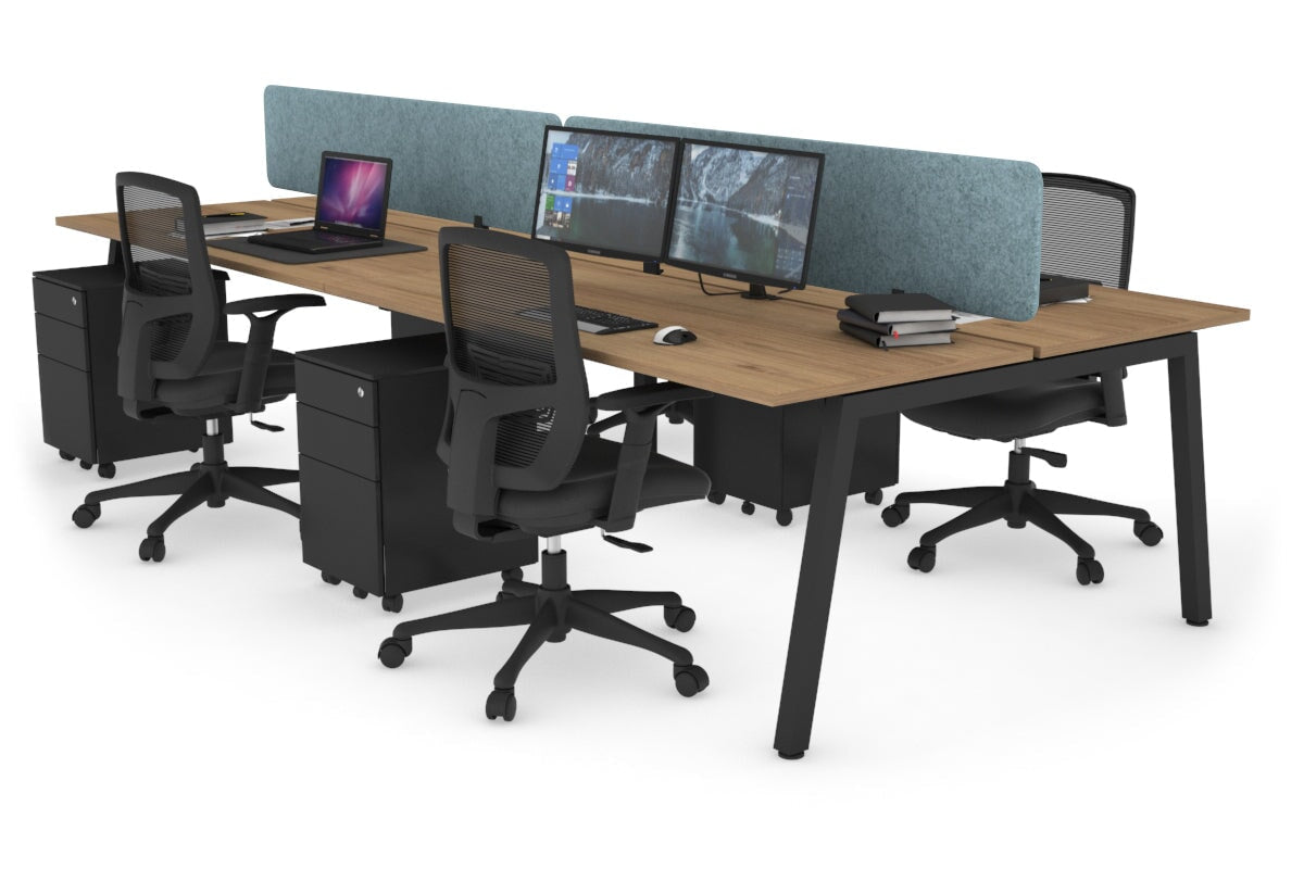 Quadro 4-Person Office Workstation Desk - 1200L x 700W Dimensions - Perfect for Team Collaboration, Open Office Spaces & Coworking Environments