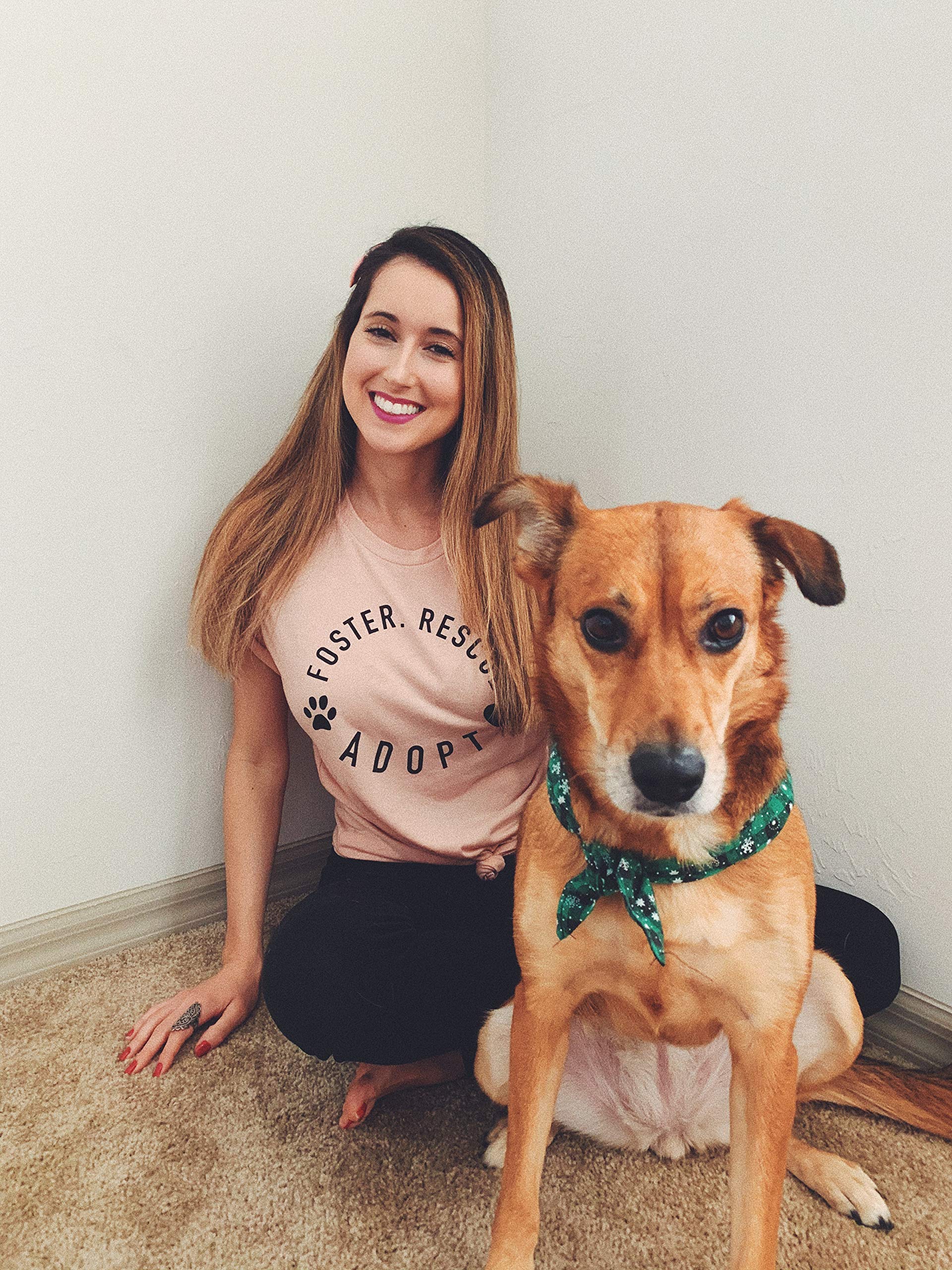 Foster Rescue Adopt Dog Rescue T-Shirts for Women - Cute Dog Lover Gifts, Dog Mom Shirts - Perfect for Animal Shelter Volunteers, Pet Adoption Events & Dog Lovers Daily Wear