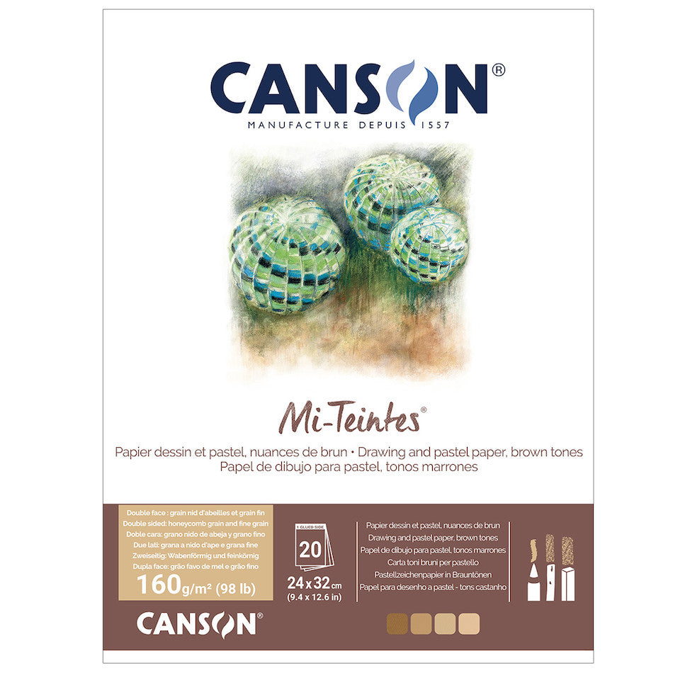 Canson Mi-Teintes Pastel Paper Pad 24x32 Inches - Premium Textured Drawing Paper for Artists, Sketching, and Mixed Media Projects - Perfect for Pastels, Charcoal, and Pencil Artwork