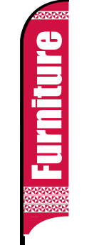 Feather Flag Banner for Furniture Stores - Red & White Custom Advertising Flag | Perfect for Retail Signage, Grand Openings & Outdoor Promotions