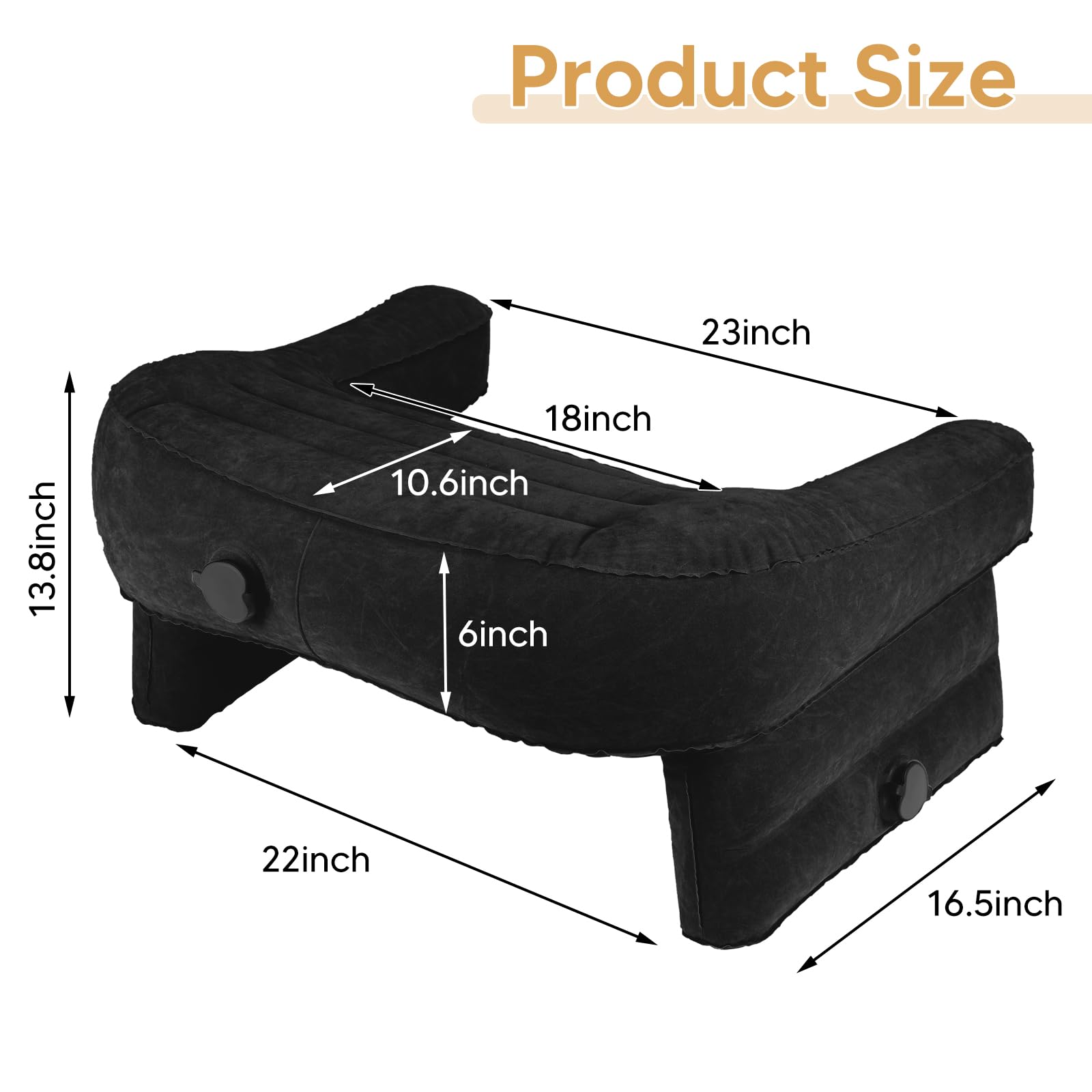 **Extra Large Gaming Pillow for Laptop & Reading – Inflatable Lap Desk Pillow with Arm Support for Working, Crocheting, Playing Steam Deck/Switch, or Sofa Relaxation (Black, No Cushion) – Perfect for Home Office & Gaming Setup**