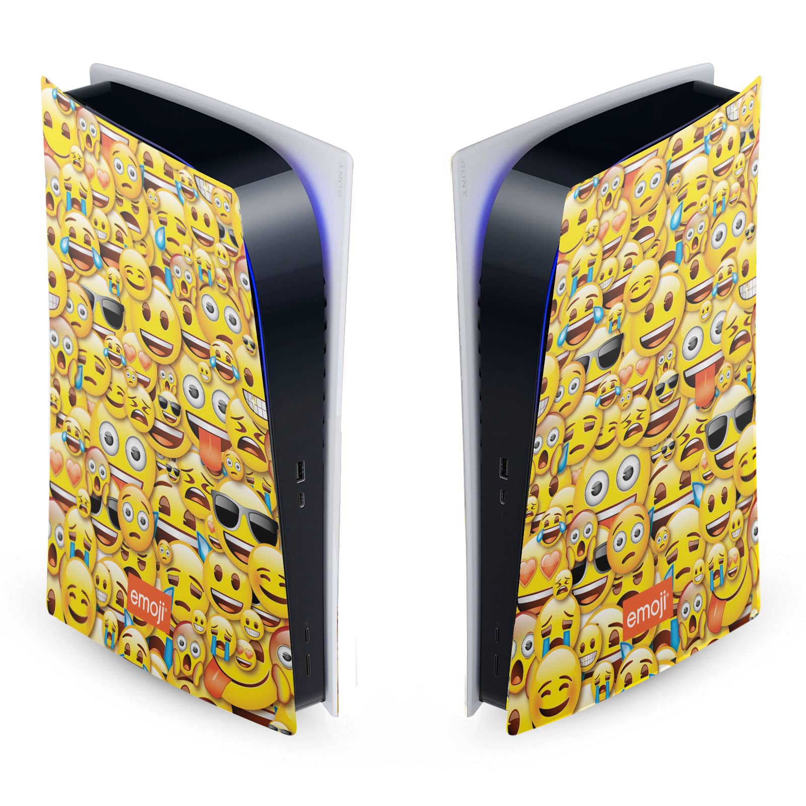 PS5 Digital Edition Emoji Skin Cover - Matte Vinyl Case for Gaming & Protection