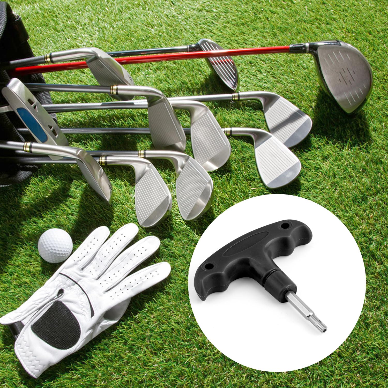 **Adjustable Golf Torque Wrench with Plastic Handle – Metal Golf Driver Tool & Spike Wrench for Club Adjustments – Portable Golf Club Equipment (Black) – Perfect for Golf Course & Home Practice**