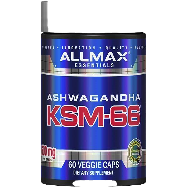AllMax Nutrition KSM-66 Ashwagandha 600mg - 60 Vegan Capsules for Stress Relief, Focus & Energy Boost | Supplement for Workout Recovery & Daily Wellness