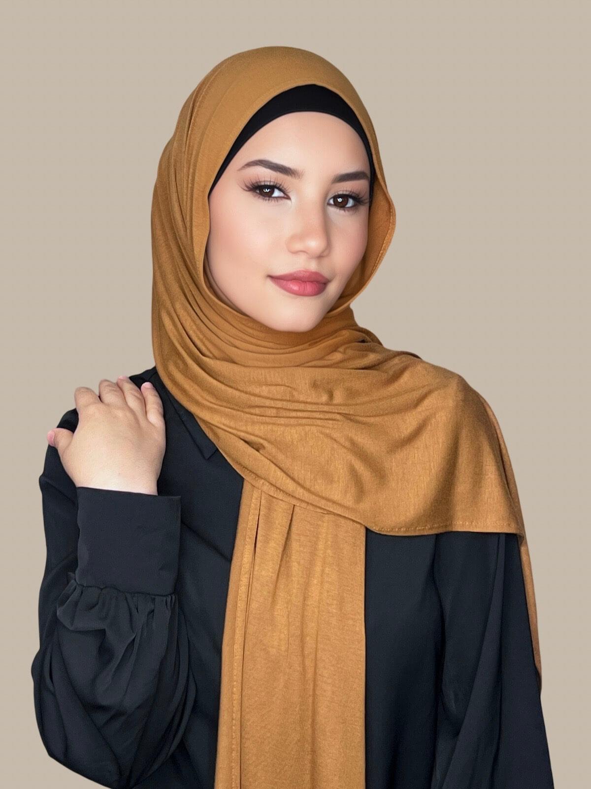 Classic Jersey Hijab in Goldenrod - Soft & Comfortable Muslim Headscarf for Daily Wear, Prayer, and Modest Fashion