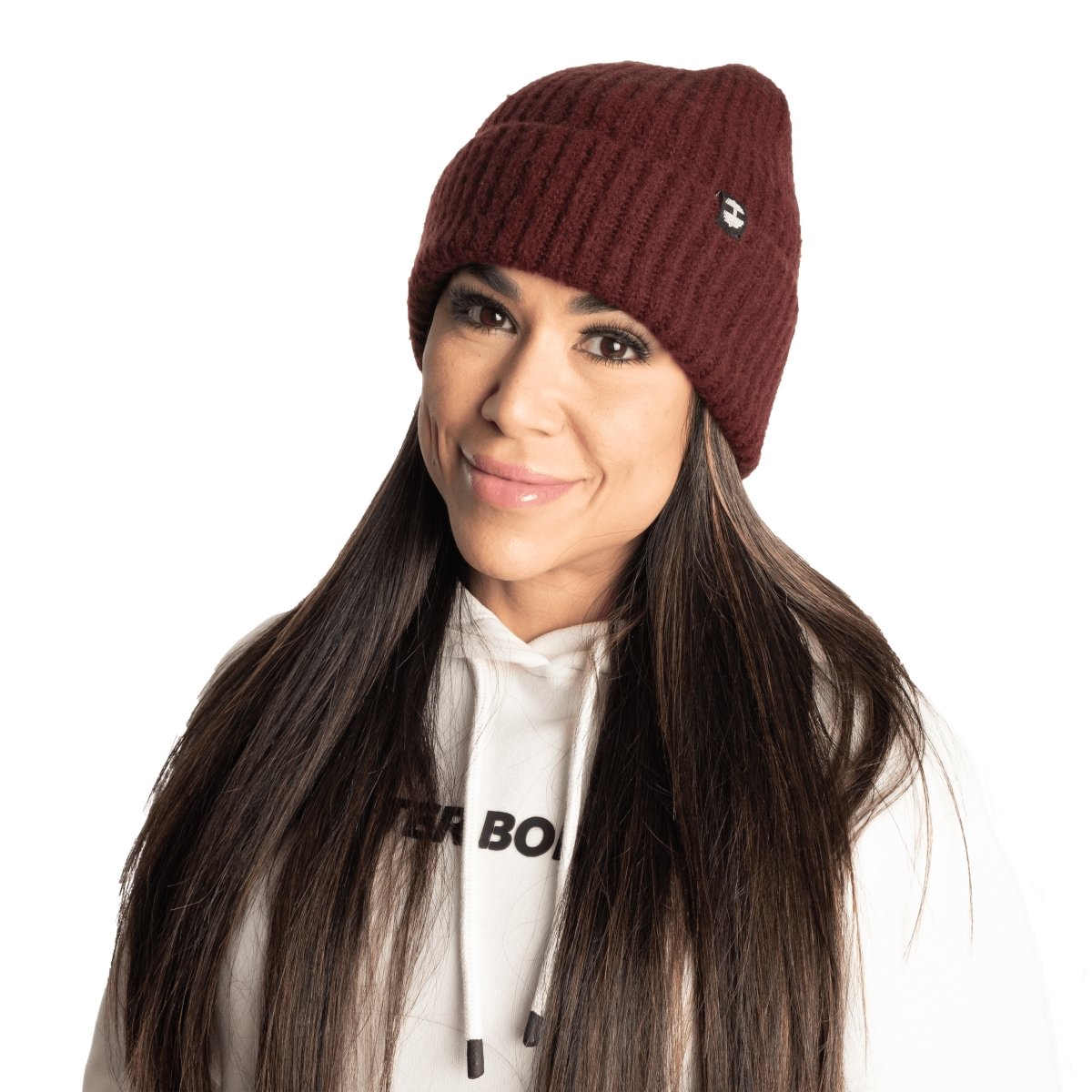 Better Bodies Stockholm Beanie - Soft Winter Knit Hat for Men & Women, Warm Fleece Lined Skull Cap, Maroon - Perfect for Skiing, Snowboarding & Outdoor Activities