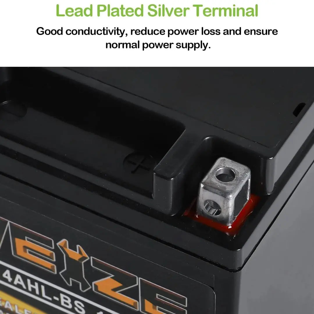 WEIZE YTX14AHL BS 12V 12Ah High Performance AGM Sealed Motorcycle Battery - Compatible with Polaris Scrambler, Sportsman 90, Honda NQ50 Spree Scooters, Kawasaki KLX110 - Perfect for Off-Road, ATV & Powersports Vehicles