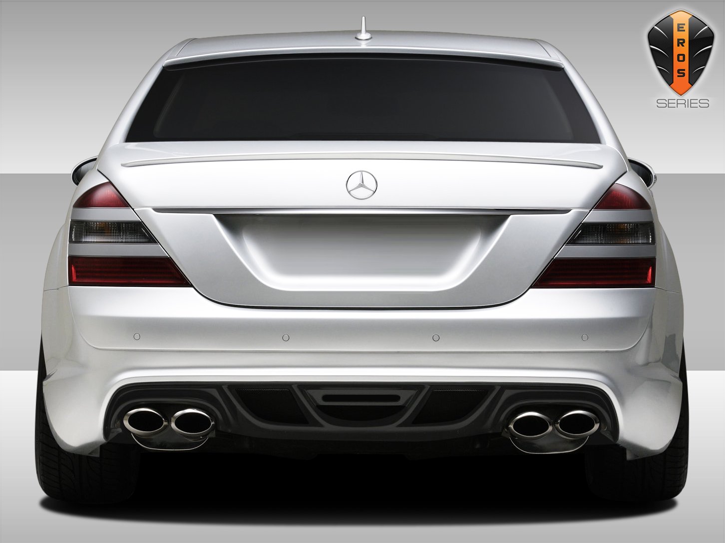 BRIGHTT-36260430 FRP (Fiberglass Reinforced Plastic) Eros Version 2 Style Rear Bumper Replacement for Mercedes S Class 2007-2009 - Durable & Stylish Upgrade for Car Body Protection & Customization