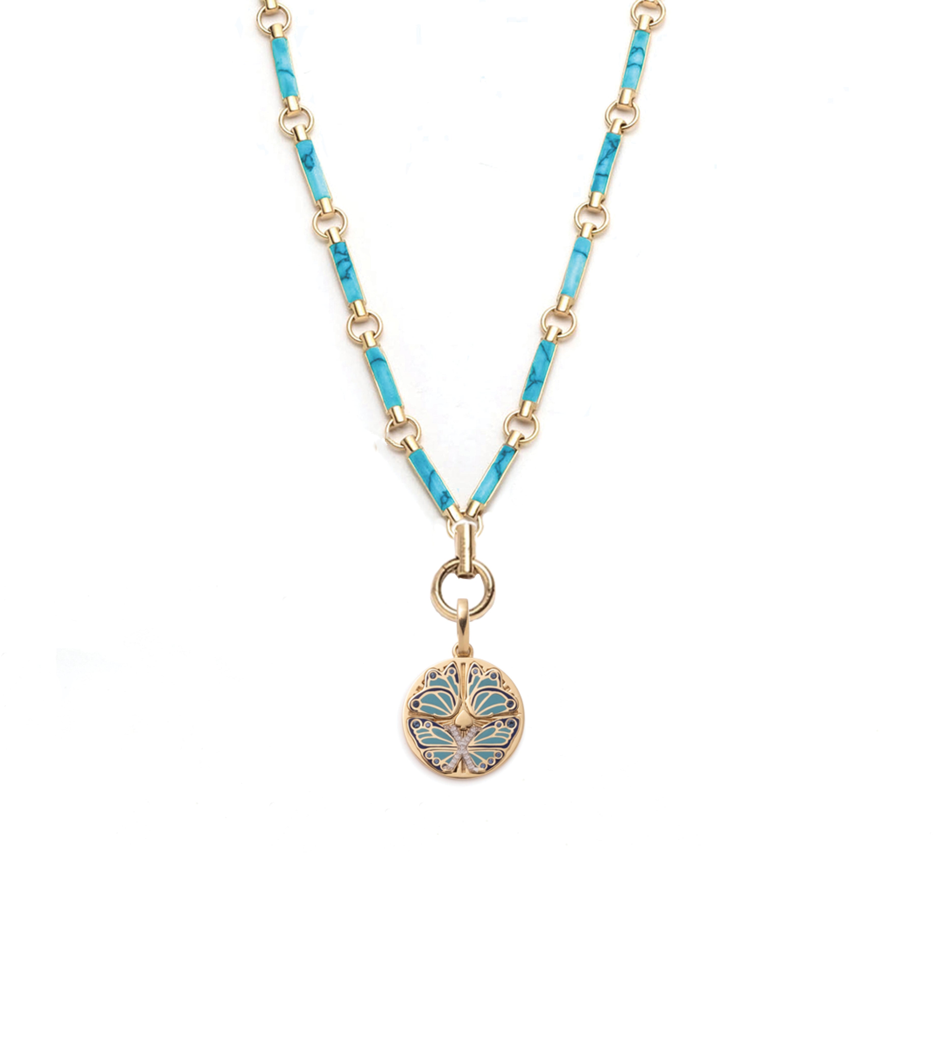 Reverie Element Chain Necklace with Turquoise Gemstone – Elegant Bohemian Jewelry for Women, Perfect for Layering & Everyday Wear