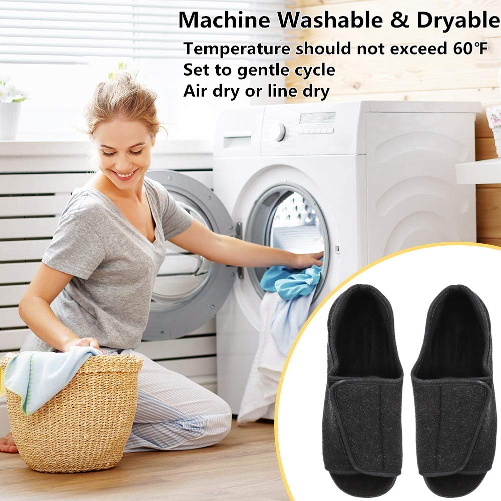 **Men's Open Toe Diabetic Slippers - Adjustable Orthopedic Wide Width Walking Shoes for Arthritis, Edema & Swollen Feet - Comfortable Recovery Footwear for Elderly Men - Ideal for Home, Hospital & Daily Use**