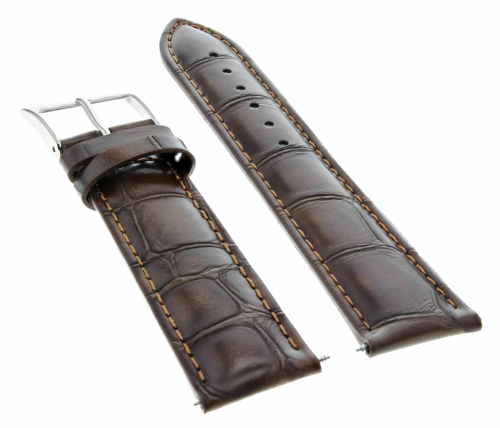 Genuine Leather Watch Band Strap for Baume & Mercier Capeland & Classima 22mm/20mm - Dark Brown Replacement Strap | Perfect for Business, Casual & Formal Occasions